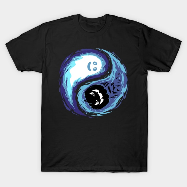 Yin Yang Halloween T-Shirt by IlonaHibernis